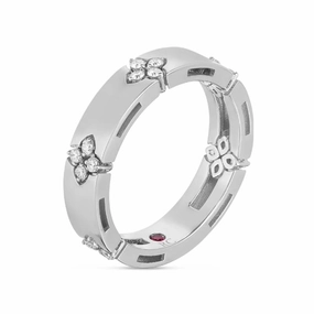 Roberto Coin Love in Verona 18ct White Gold Diamond 4.5mm Wide Ring