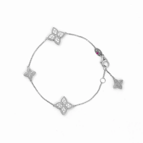 Roberto Coin Princess Flower 18ct White Gold Diamond Bracelet
