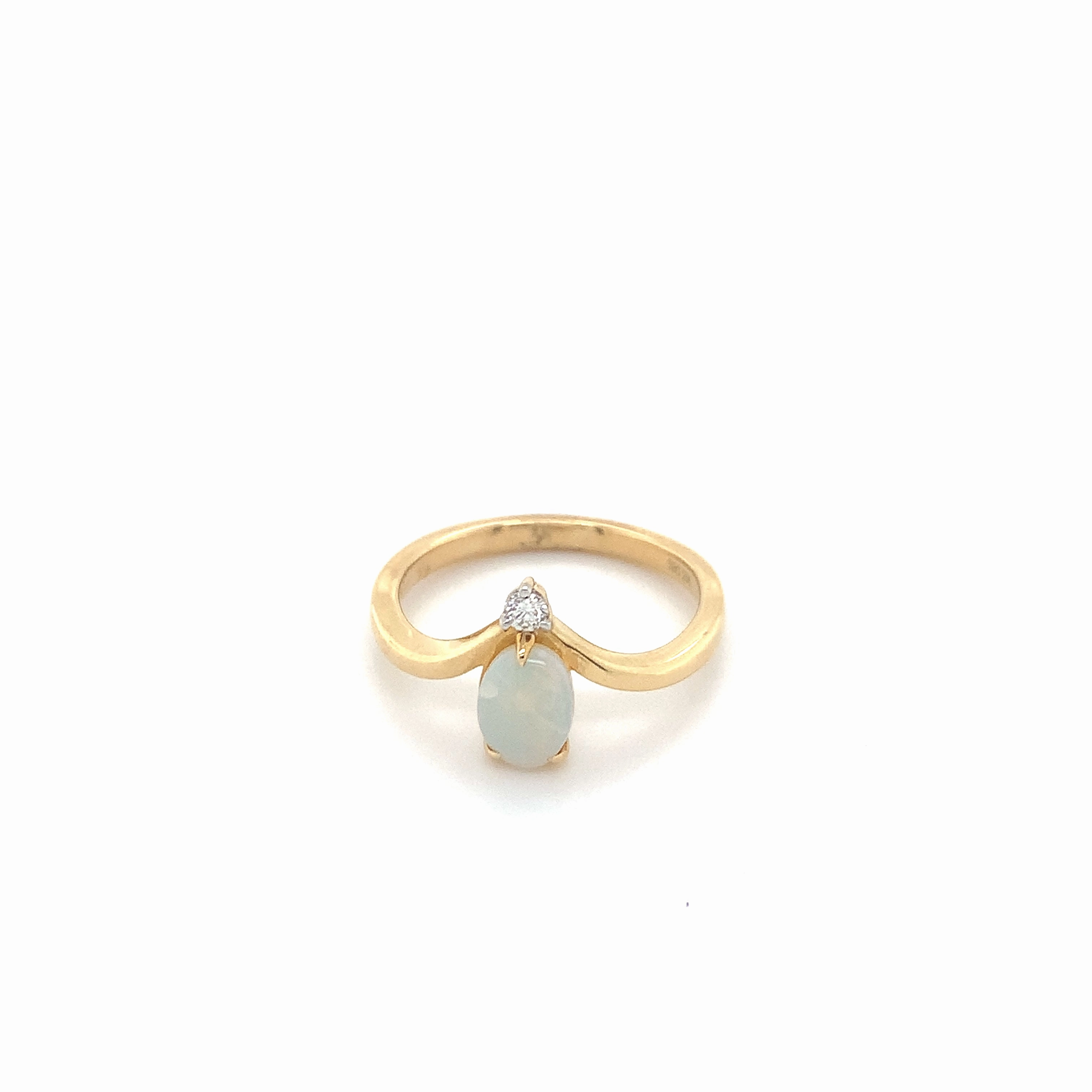 Rosaline White Opal Ring