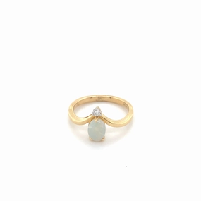 Rosaline White Opal Ring