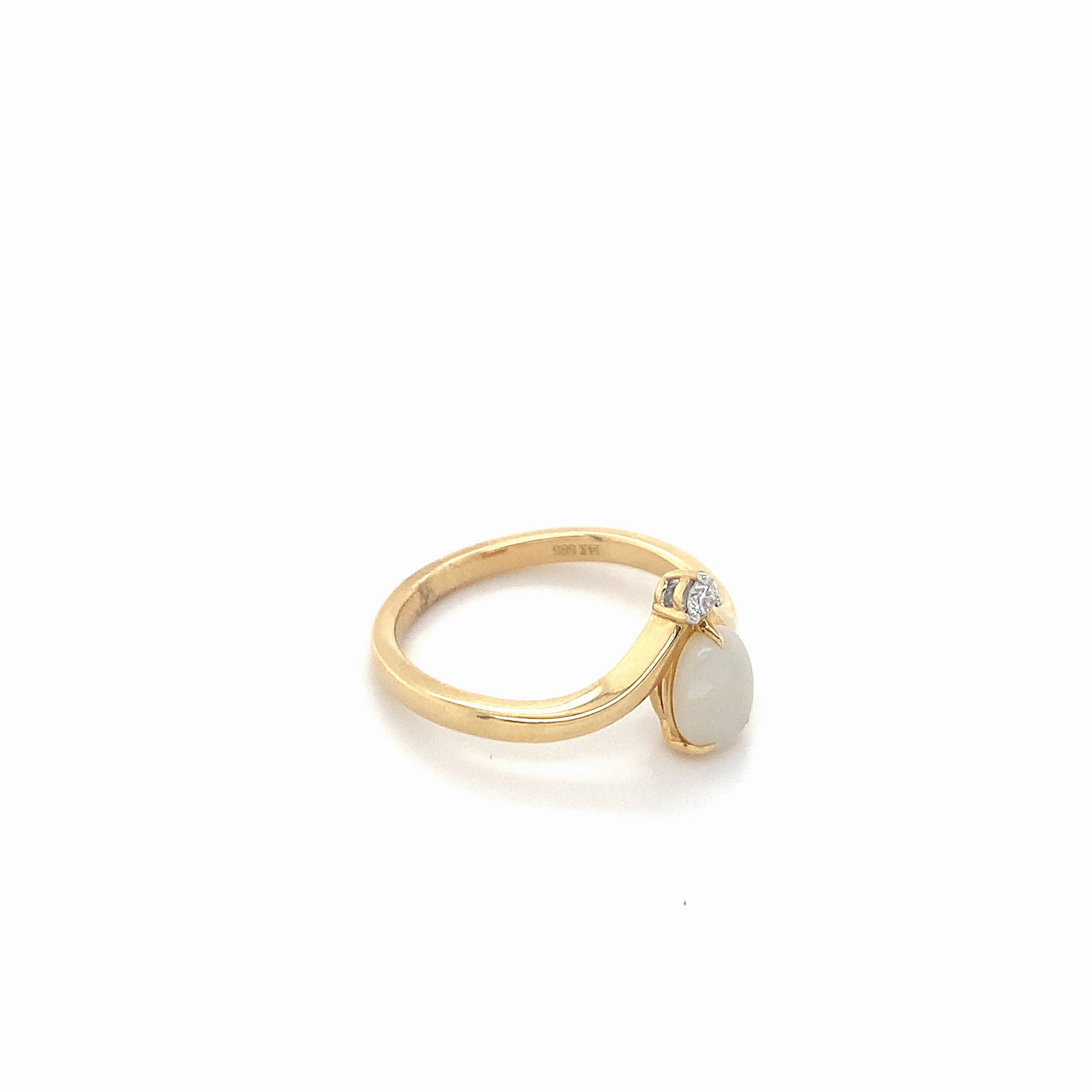 Rosaline White Opal Ring