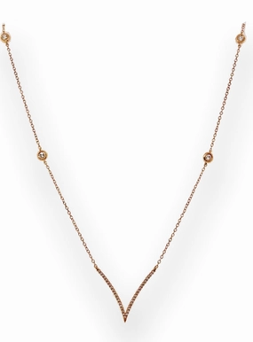 Rosegold Diamond V Pendant