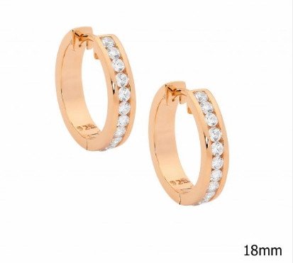 Round Channel 18mm Hoop Earrings- 3 colours