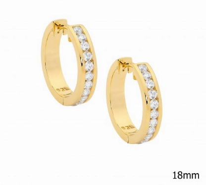 Round Channel 18mm Hoop Earrings- 3 colours