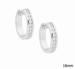 Round Channel 18mm Hoop Earrings- 3 colours