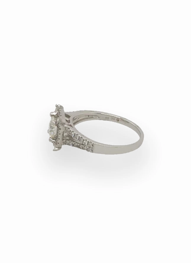Round Diamond with Square Halo