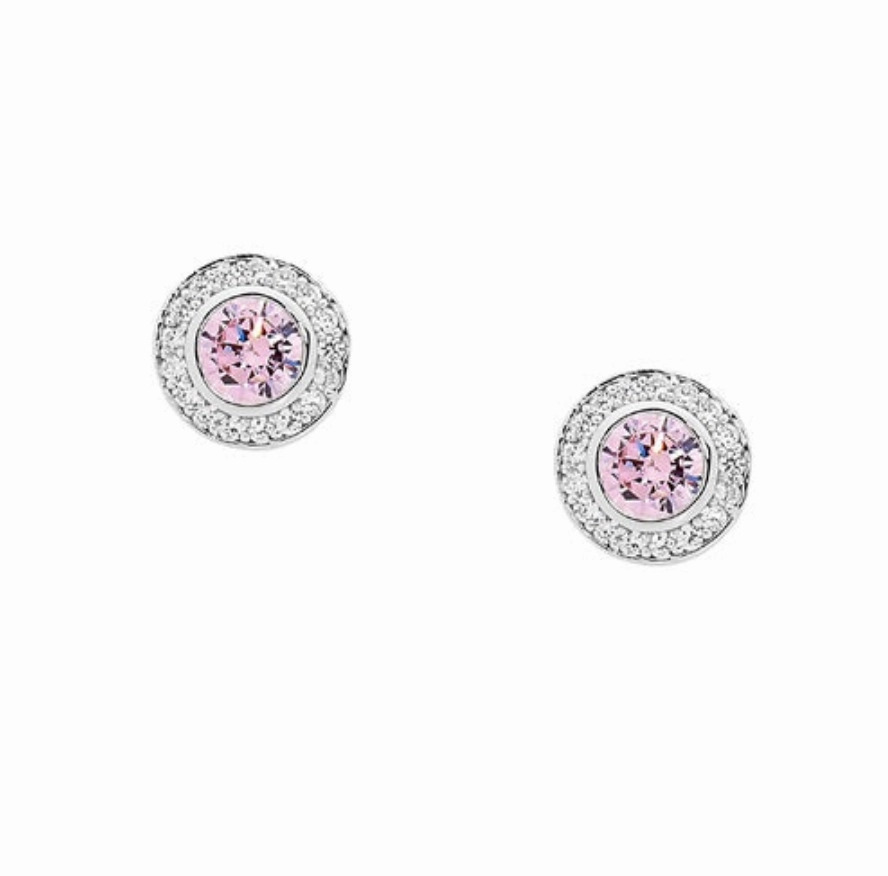 S/S Light Pink CZ with White CZ Claw Surroundings - Pendant & Earring