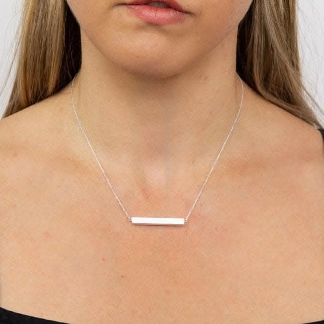 Satin Finish Horizontal Engravable Bar Necklace N4426