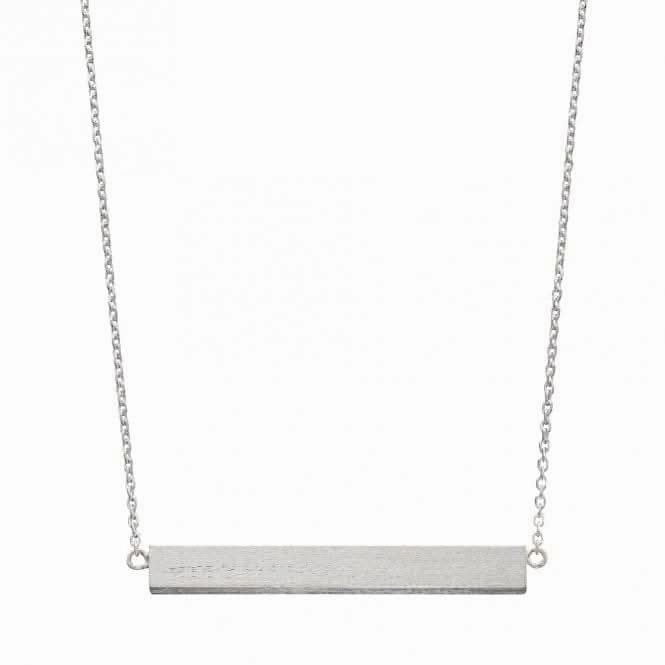 Satin Finish Horizontal Engravable Bar Necklace N4426