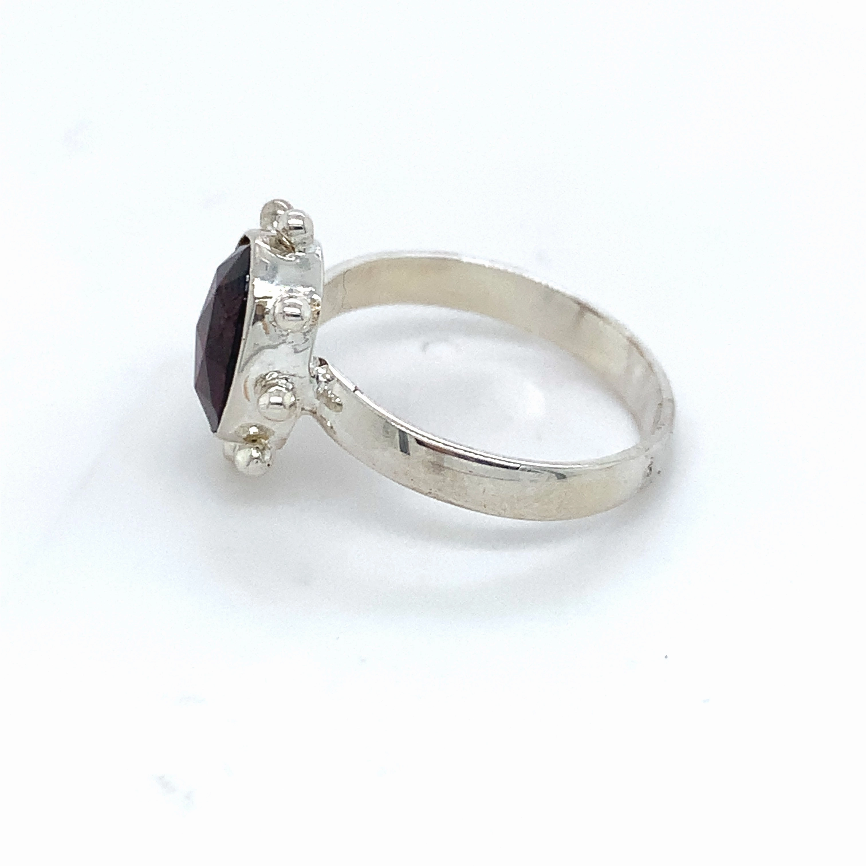 Semi-Precious Tourmaline Silver Sun Ring
