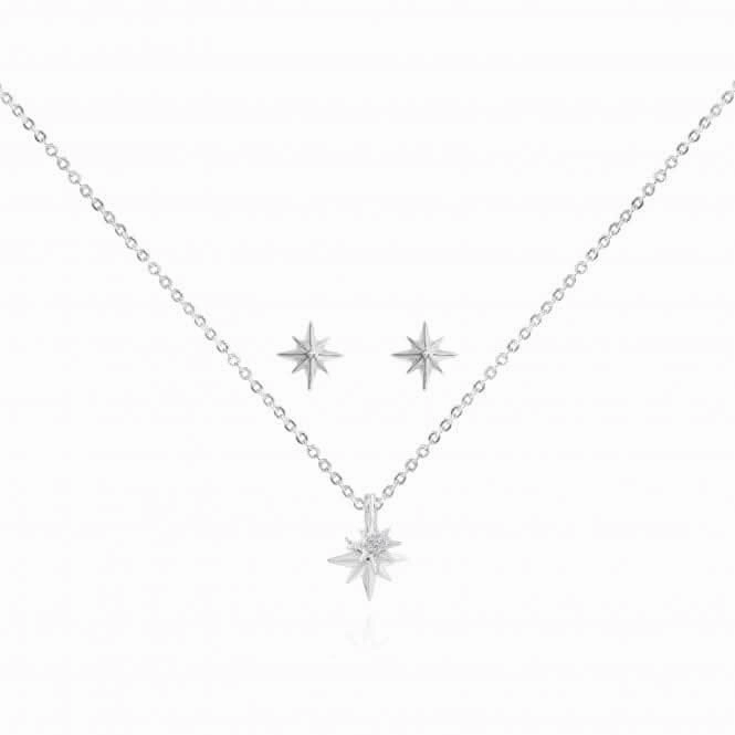 Sentiment Set One In A Million Silver Necklace and Earrings Set 4435