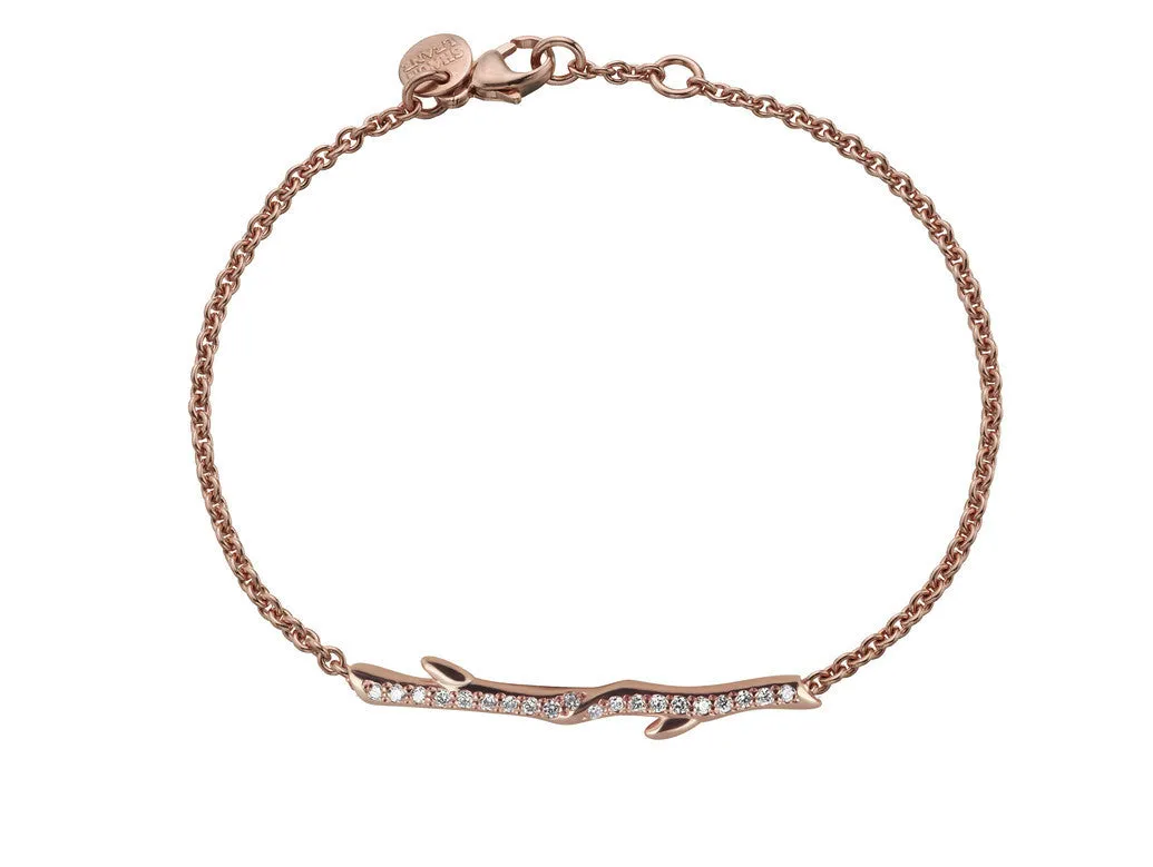 Shaun Leane Cherry Blossom Rose Gold Vermeil 0.12ct Diamond Branch Bracelet