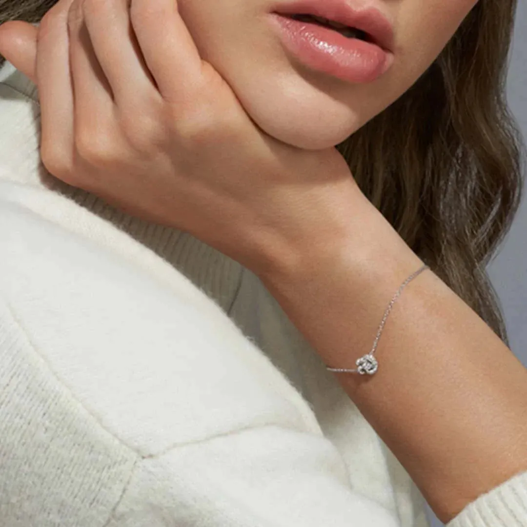 Shaun Leane Entwined 18ct White Gold Diamond Pave Petal Flower Bracelet