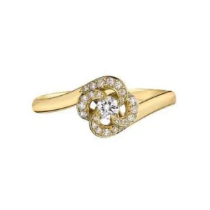 Shaun Leane Entwined 18ct Yellow Gold 0.24ct Diamond Petal Engagement Ring