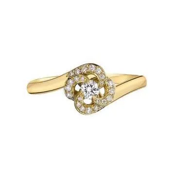 Shaun Leane Entwined 18ct Yellow Gold 0.24ct Diamond Petal Engagement Ring