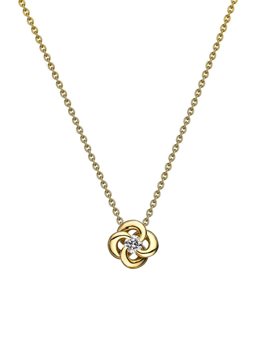 Shaun Leane Entwined 18ct Yellow Gold Diamond Petal Flower Necklace