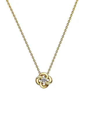 Shaun Leane Entwined 18ct Yellow Gold Diamond Petal Flower Necklace