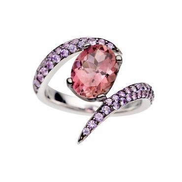 Shaun Leane Aurora 18ct White Gold 3.28ct Pink Tourmaline Purple Sapphire Ring