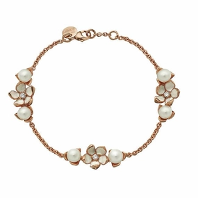 Shaun Leane Cherry Blossom 18ct Rose Gold Plated Sterling Silver Three Flower Bracelet