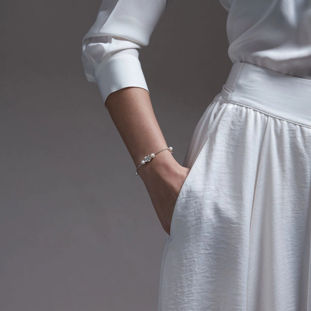 Shaun Leane Cherry Blossom Silver Three Flower Bracelet