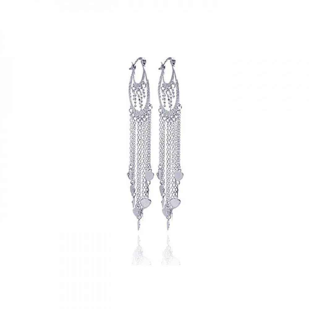 Silver 925 CZ Earrings Dangling Earrings - STE00192