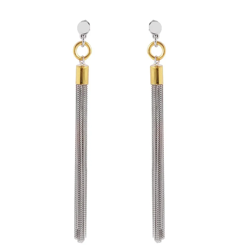Silver 925 Gold Plated Ponytail Earrings - ITE00073RH-GP