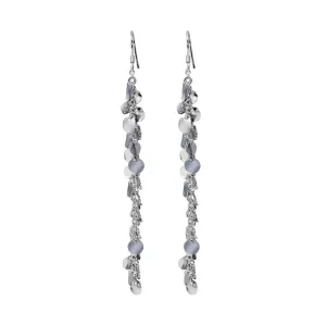 Silver 925 Rhodium Plated Dangling Hook Earrings - DSE00064