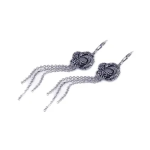 Silver 925 Rhodium Plated Jellyfish Earrings - STE00522