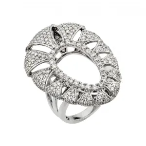 Silver 925 Rhodium Plated Micro Pave CZ Ring - GMR00023