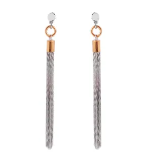 Silver 925 Rose Gold Plated Ponytail Earrings - ITE00073RH-RGP