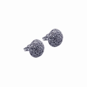Silver 925 Rhodium Plated Micro Pave Clear CZ Stud Earrings - ACE00006