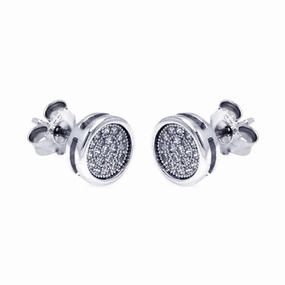 Silver 925 Rhodium Plated Micro Pave Clear Square CZ Stud Earrings - ACE00054