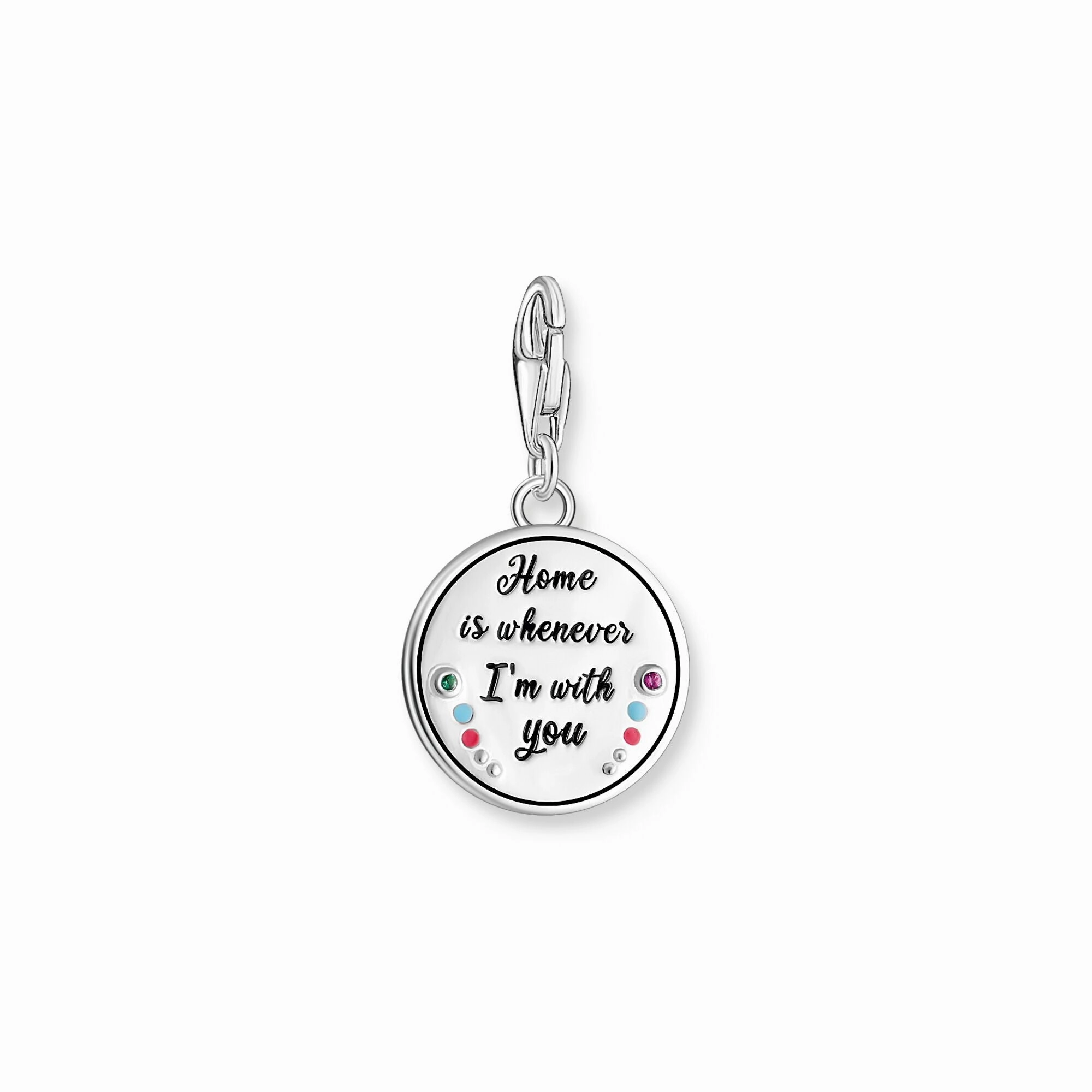Silver blackened igloo charm with stones