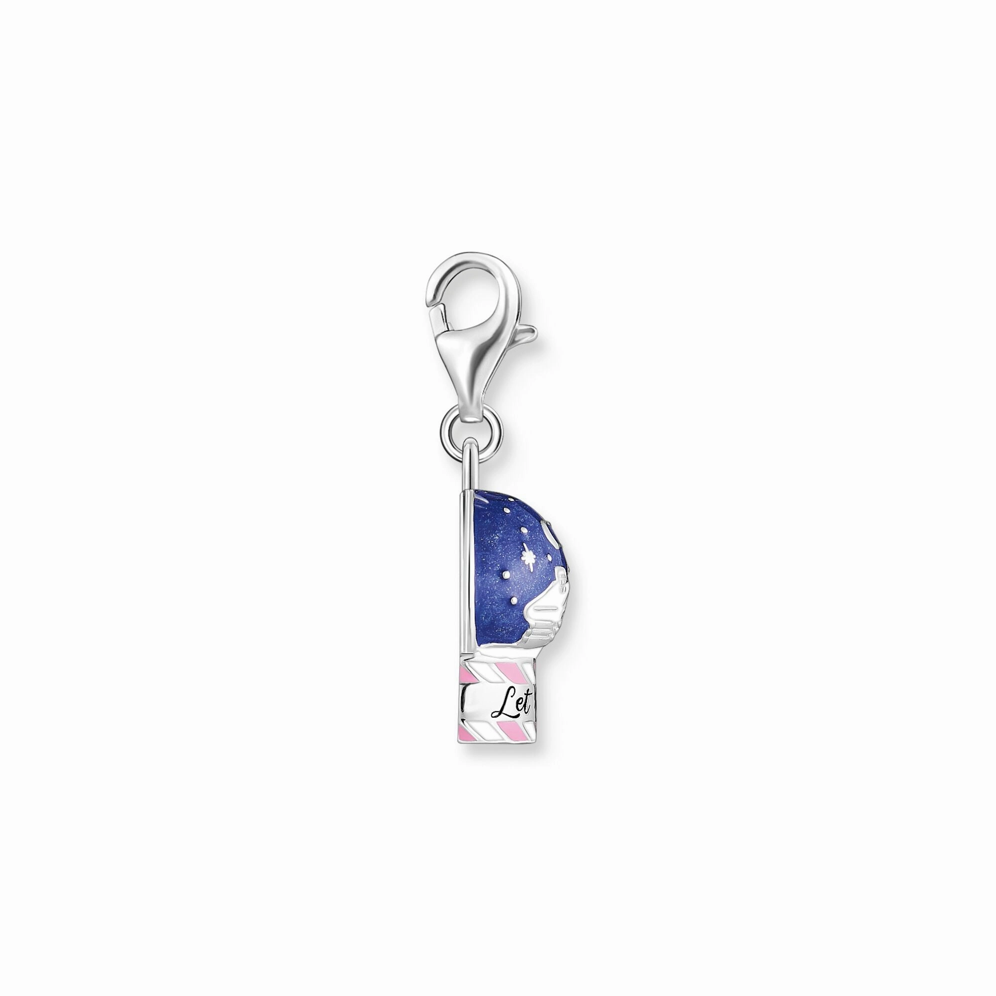 Silver blackened snowball charm