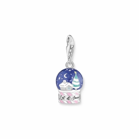 Silver blackened snowball charm