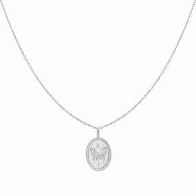Silver Butterfly Pendant Necklace N064-05H