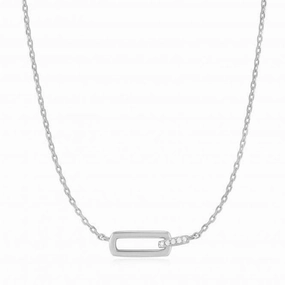 Silver Glam Interlock Necklace N037-01H