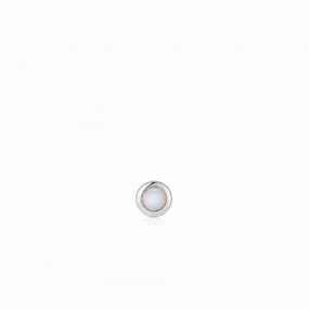 Silver Kyoto Opal Bezel Barbell Single Earring E035-11H