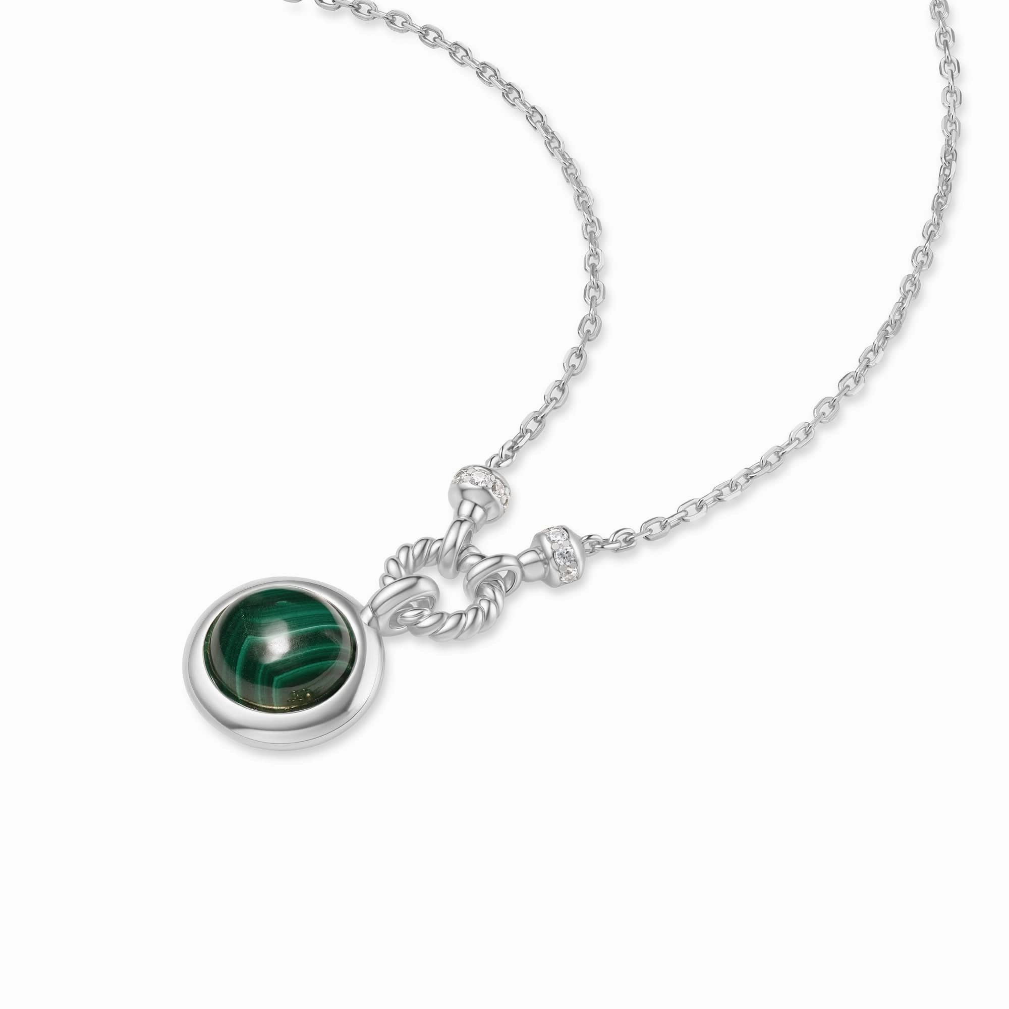 Silver Malachite Reversible Vacation Necklace N063-06H