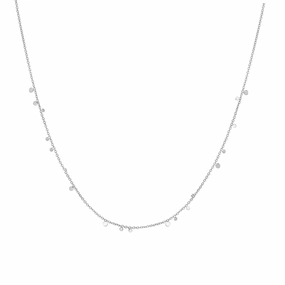 Silver Mini Disc Drop Stacking Necklace N063-02H