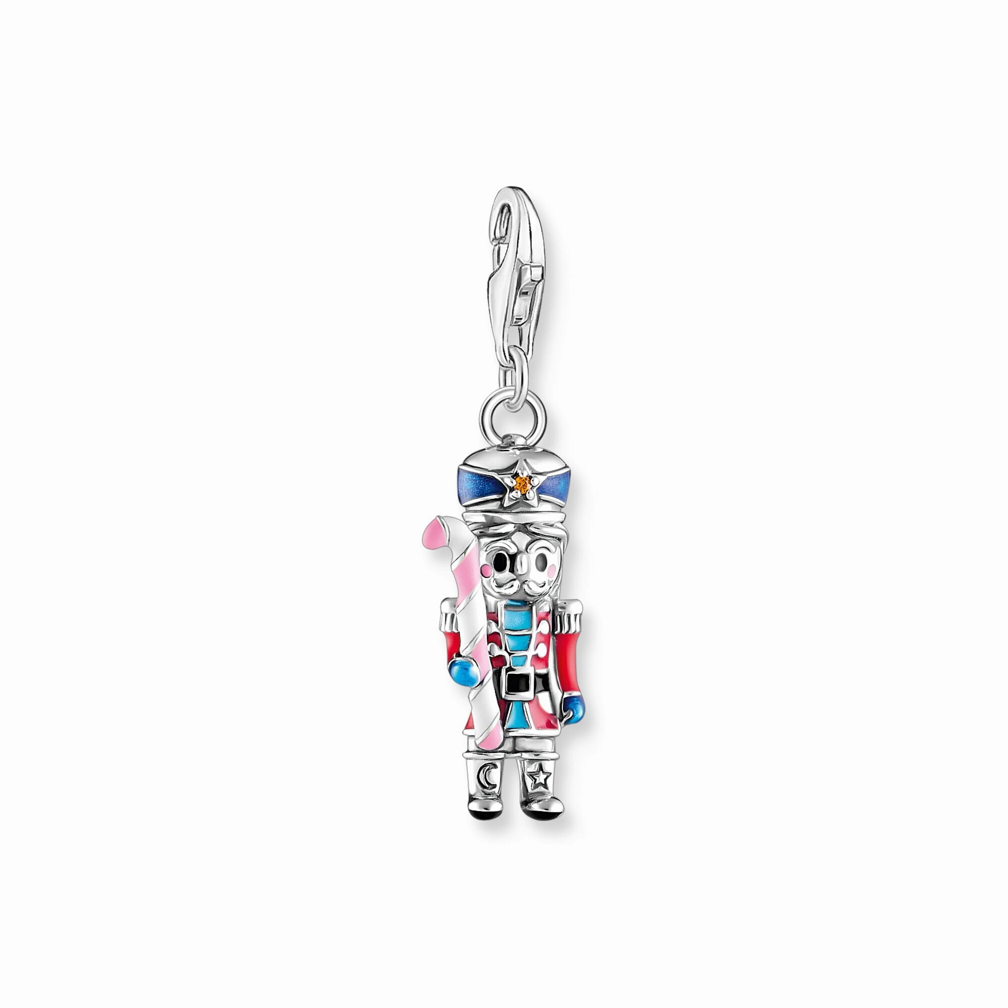 Silver nutcracker charm with sugar cane