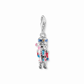 Silver nutcracker charm with sugar cane