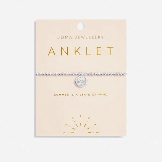 Silver Plated Coin Anklet Bracelet 23cm Stretch | Dazzling Charm & Timeless Elegance