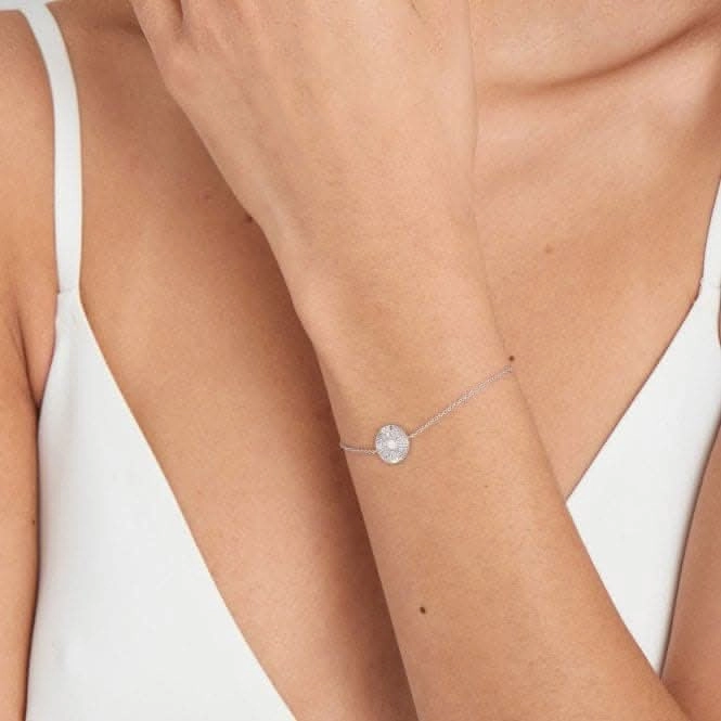 Silver Scattered Stars Kyoto Opal Disc Bracelet B034-02H