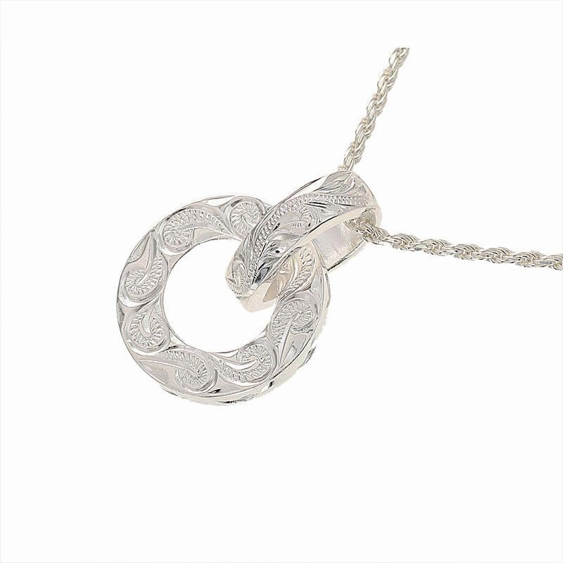 Silver Silver Queen Scroll Flat Circle Pendant (Chain Sold Separately)