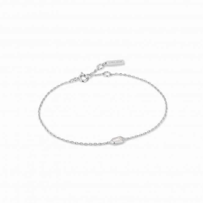 Silver Sparkle Emblem Chain Bracelet B041-02H-W
