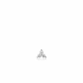 Silver Trio Sparkle Barbell Single Earring E035-08H