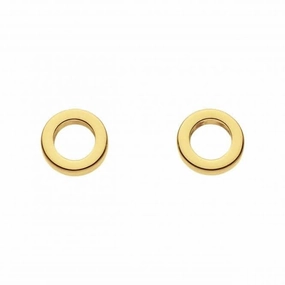 Small Open Circle Gold Plated Stud Earrings 4830GD