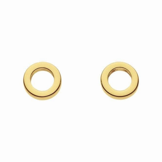 Small Open Circle Gold Plated Stud Earrings 4830GD