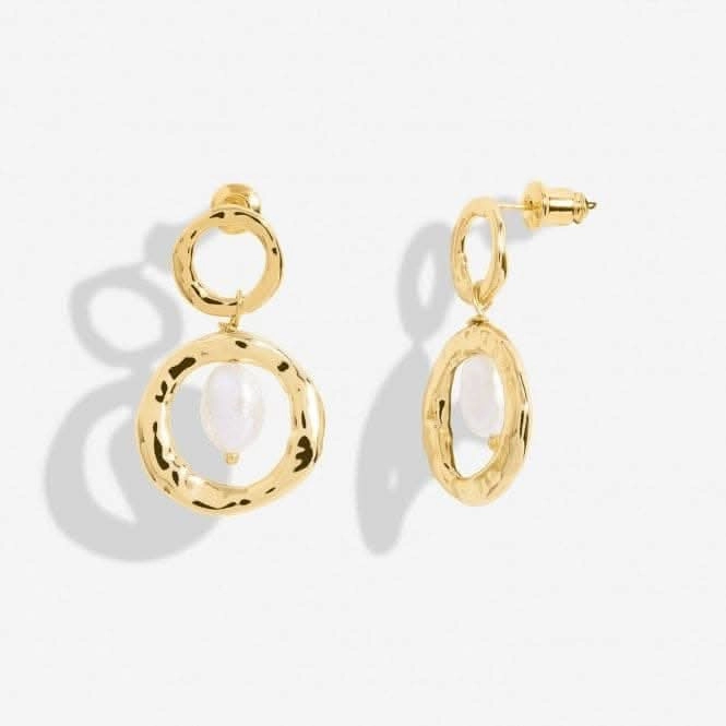 Solaria Baroque Pearl Gold Plated Hoop Earrings 7156